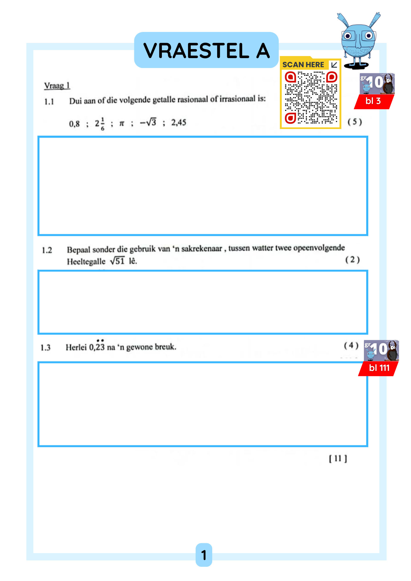 WERKBOEK: Gr10 Eksamen TJOM VRAESTEL & MEMO (*slegs GEWONE WISKUNDE)